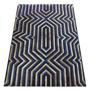 Blue Gold Dyed Echo Design Cowhide Rug (2 X 3M) Accessories