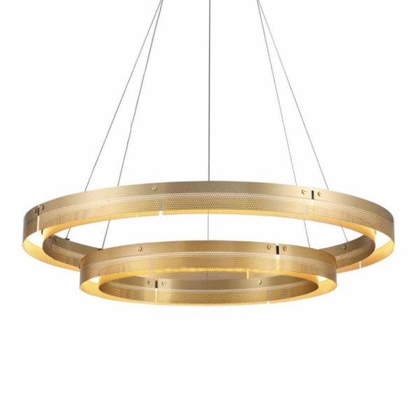 Golden Double Ring Pendant Ceiling Lamp | Dia 860 Mm