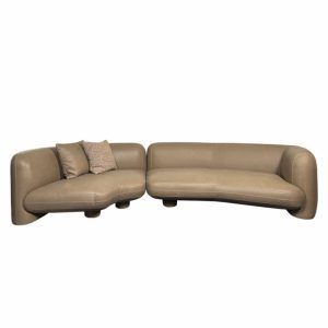 Lor-Lor Angled Three Seater Corner Sofa | Nubuck Leather Living