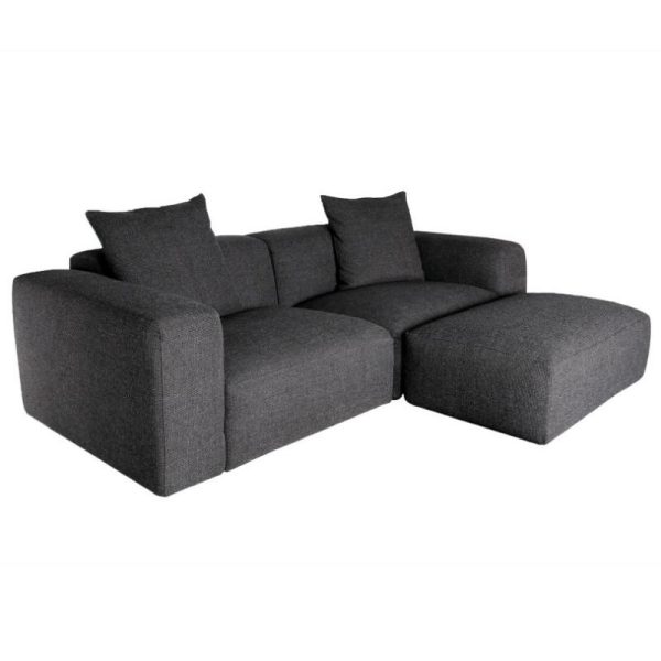 Pe-Pe Three Seater Sofa With Ottoman |Fabric Living