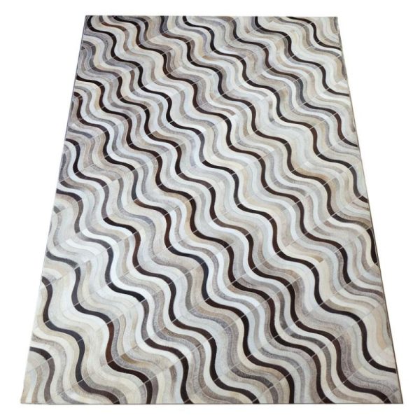 Mixed Brown Wave Design Cowhide Rug (2 X 3M) Accessories